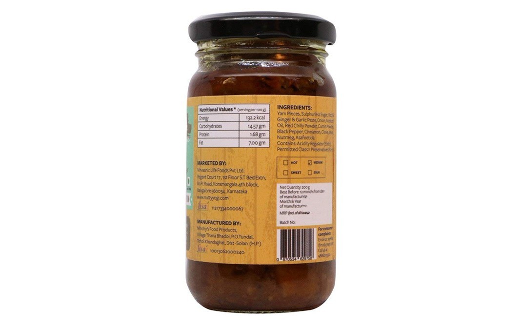 Nutty Yogi Yam Pickle    Glass Jar  200 grams
